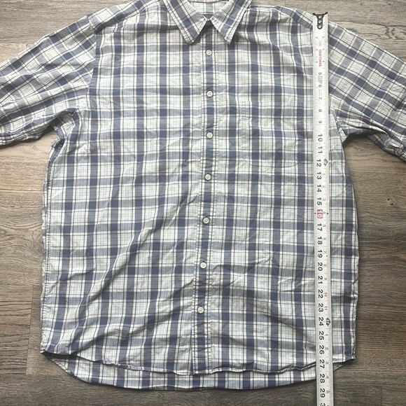 Eddie Bauer Men’s Plaid Short Sleeved Button Down Collared Shirt, size L Tall - Picture 3 of 8